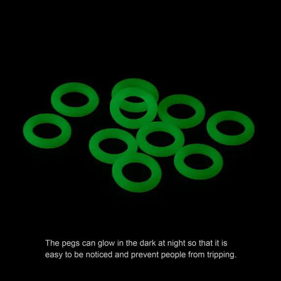 Ecotrek Glow Tent Stake Rings – Silicone Glow Marker Rings for Tent Pegs JP30416 by ECOTREK