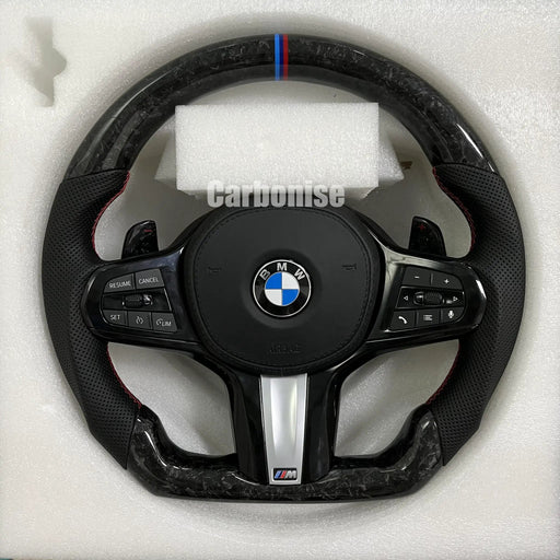 BMW Steering Wheel (Forged Carbon Fiber+Perforated Leather) #12 by CARBONISE