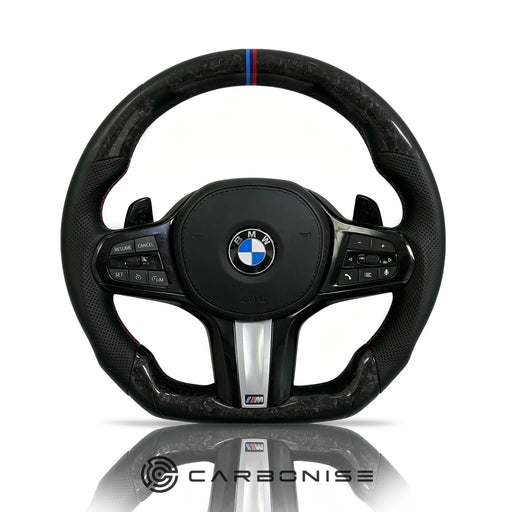BMW Steering Wheel (Forged Carbon Fiber+Perforated Leather) #12 by CARBONISE