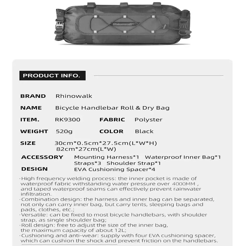 12L Waterproof Bike Handlebar Bag (different sets available) by Habicare