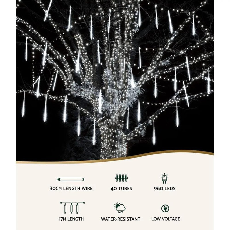 SportZone.co.nz Occasions > Christmas > Outdoor Decorations & Lights 12M Christmas Lights Icicle Light 960 LED Falling Metor Jingle Jollys 12M Christmas Lights Icicle Light 960 LED Falling Metor Jingle Jollys