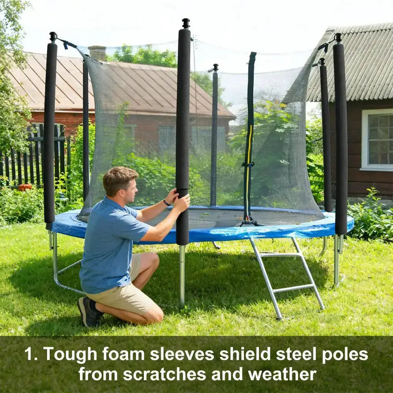 12 Piece Trampoline Pole Protector Foam Sleeves by Habicare