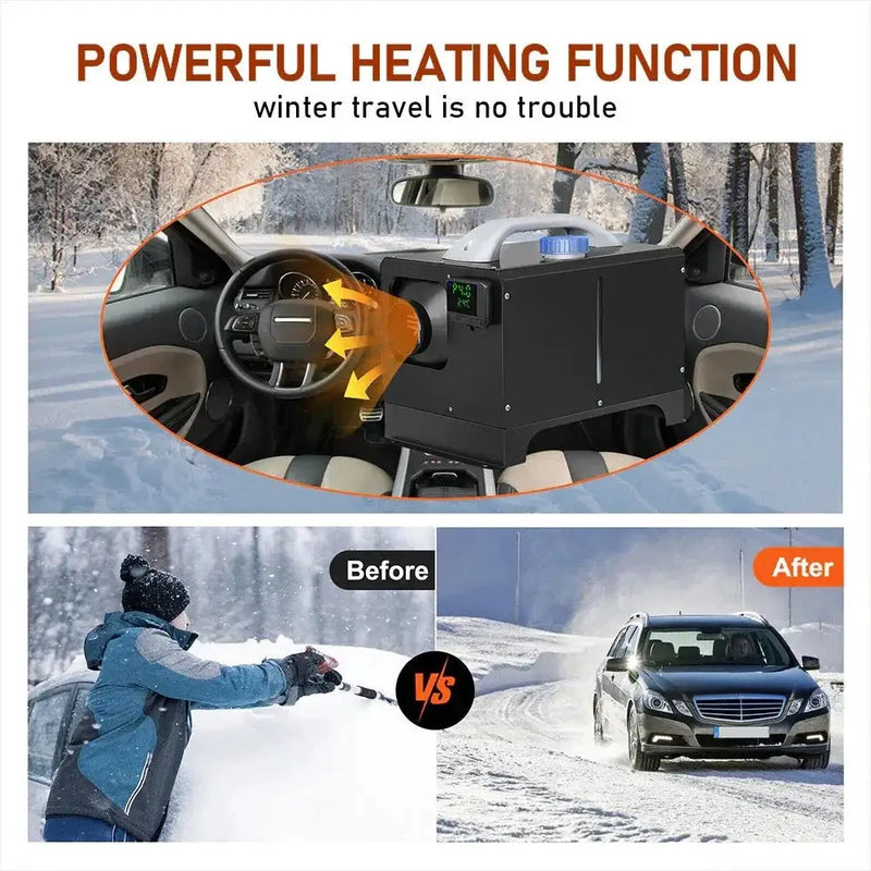 SportZone.co.nz Outdoor Recreation > Camping > Camping Appliances 12V 8KW Diesel Air Heater Kit with LCD Display & Remote Control 12V 8KW Diesel Air Heater Kit with LCD Display & Remote Control