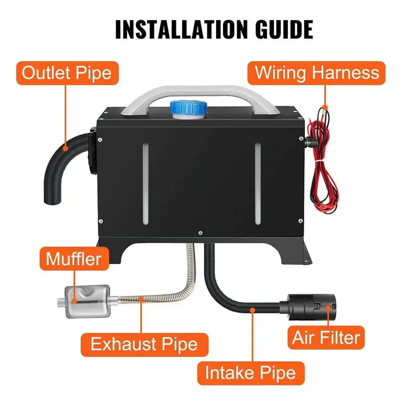 SportZone.co.nz Outdoor Recreation > Camping > Camping Appliances 12V 8KW Diesel Air Heater Kit with LCD Display & Remote Control 12V 8KW Diesel Air Heater Kit with LCD Display & Remote Control