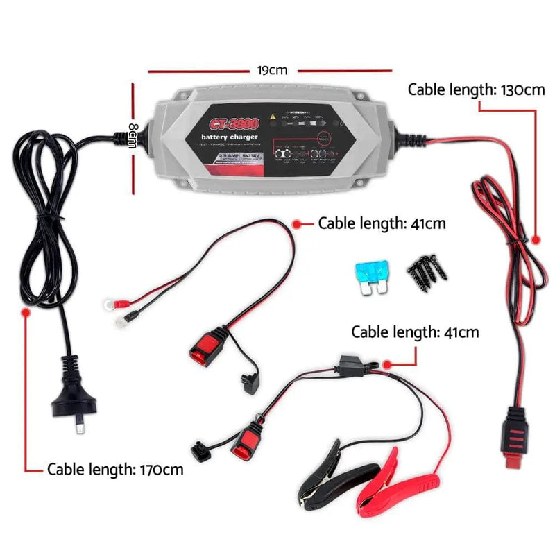 SportZone.co.nz Auto Accessories > Auto Accessories Others 12V Automatic Car Battery Charger 6V 3.5Amp Vehicle Truck Chargers AGM 12V Automatic Car Battery Charger 6V 3.5Amp Vehicle Truck Chargers AGM