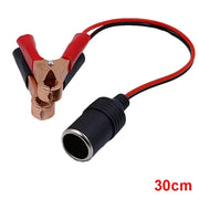12V Car Lighter Socket Adapter with Crocodile Clips (30cm) by Habicare