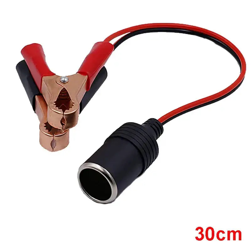 12V Car Lighter Socket Adapter with Crocodile Clips (30cm) by Habicare