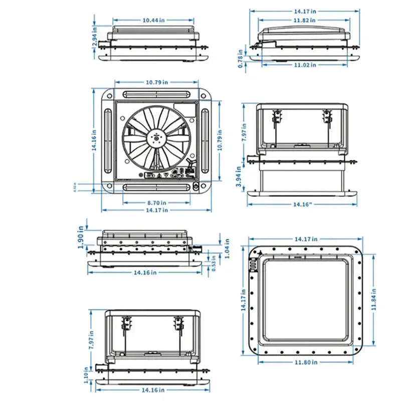 12V RV Roof Ventilation Fan with LED by Habicare