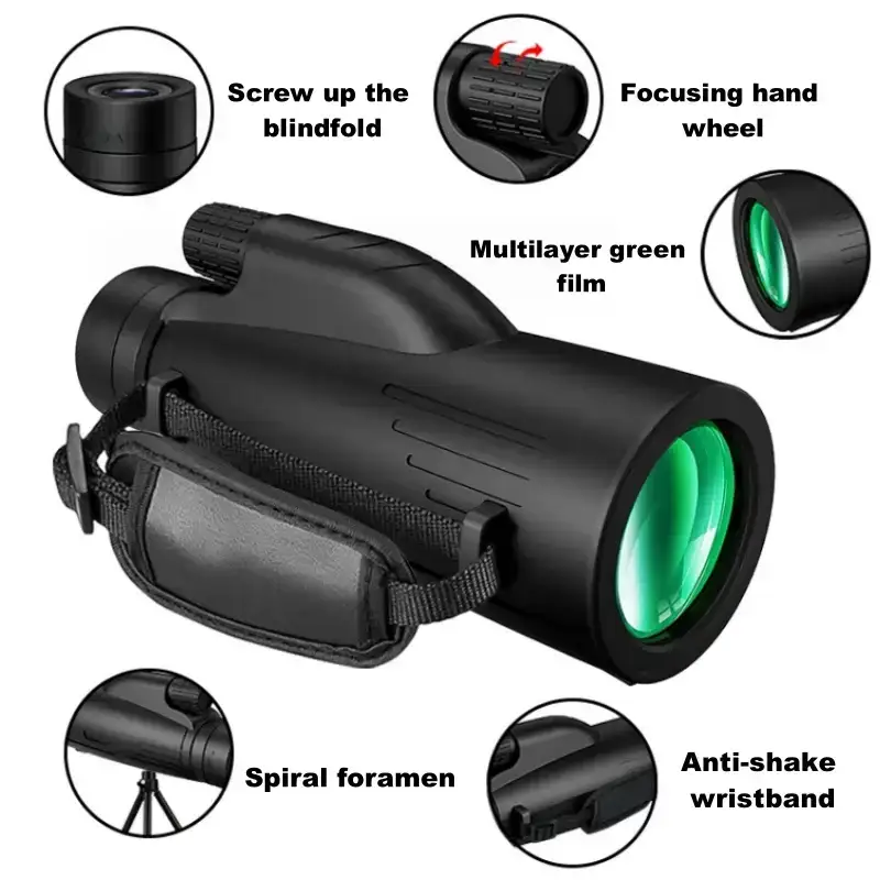 12x50 Powerful Monocular – Long Reach Portable Telescope by Habicare