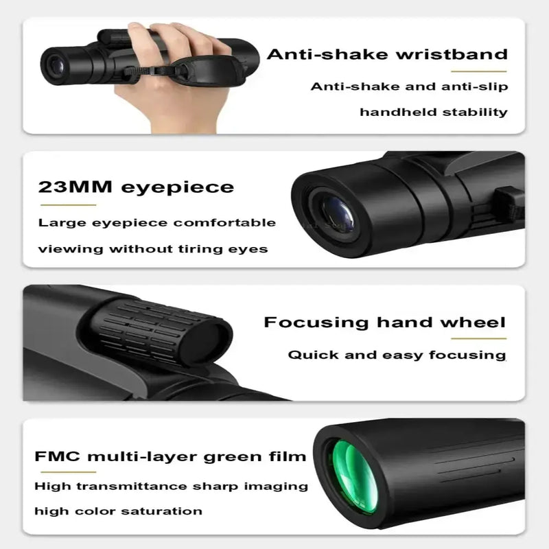 12x50 Powerful Monocular – Long Reach Portable Telescope by Habicare