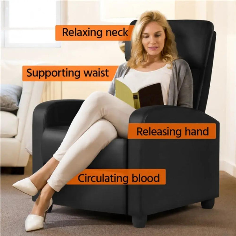Yaheetech Recliner Chair PU Leather Recliner Sofa Adjustable Modern Single Reclining Chair Recliner Chair PU Leather Recliner Sofa Adjustable Modern Single Reclining Chair