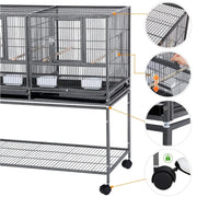 Stackable Wide Bird Cage Divided Breeder Cage by Yaheetech