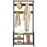 72” H Multifunctional Hall Tree with Bench &amp; Shoe Storage by Yaheetech