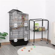 Rolling Metal Bird Cage with Detachable Stand by Yaheetech
