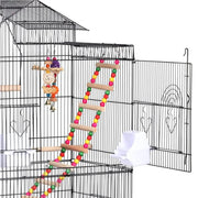 Metal Parrot Cage Bird cage w/Swing & Ladder by Yaheetech