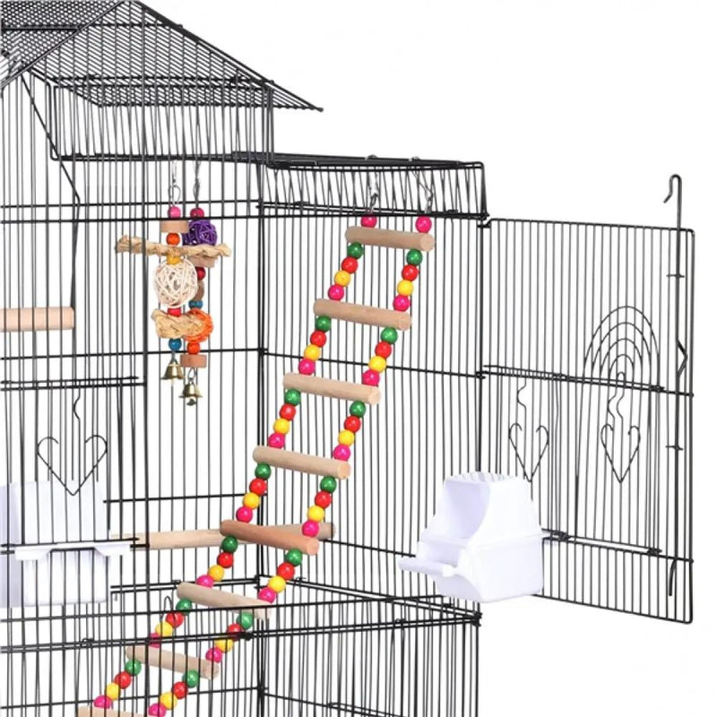 Metal Parrot Cage Bird cage w/Swing & Ladder by Yaheetech
