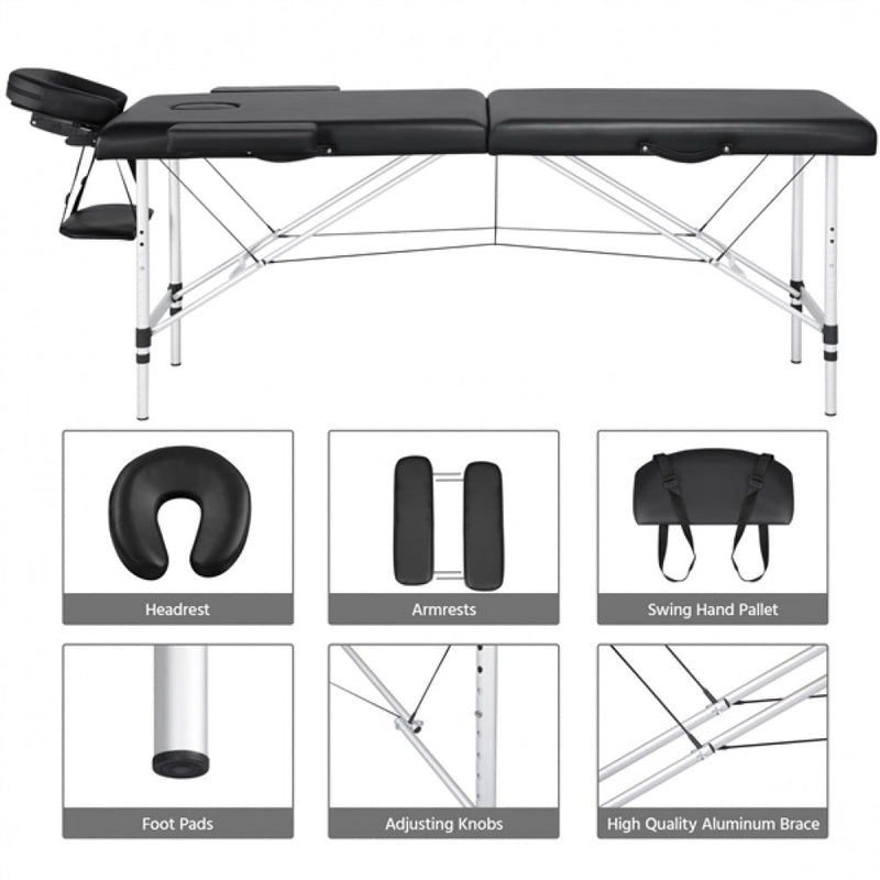 Adjustable Massage Bed Folding Salon Bed Massage Couch by Yaheetech