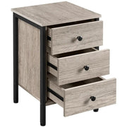 3 Drawer Nightstand Storage Nightstand Metal Frame Dresser Organizer by Yaheetech