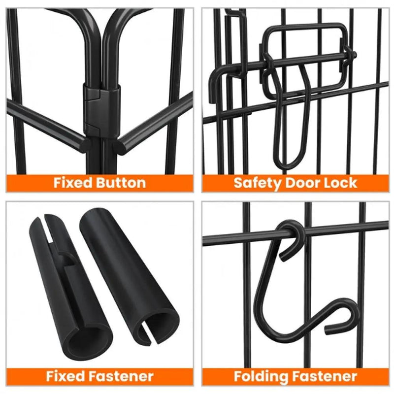 Foldable Metal Dog Exercise Pen Dog Pen by Yaheetech