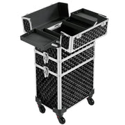 3-in-1 Rolling Makeup Train Case Portable Cosmetic Trolley by Yaheetech