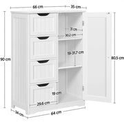 Large Wooden Bathroom Floor Cabinet by Yaheetech