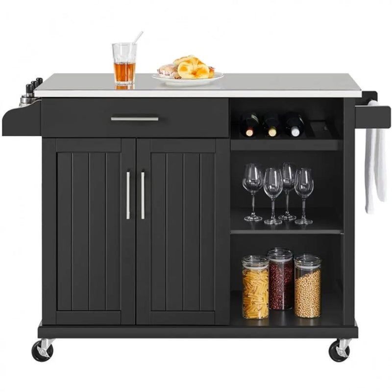 Kitchen Cart Kitchen Trolley Kitchen Island by Yaheetech