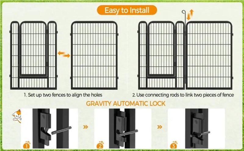 8 Panels Dog Playpen 100cm Tall Dog Pen Dog Fence by Yaheetech
