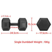 Set of 2 x 10kg/22lb Dumbbell Set by Yaheetech