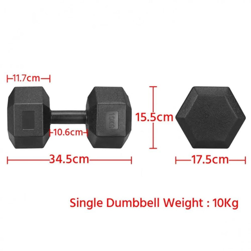 Set of 2 x 10kg/22lb Dumbbell Set by Yaheetech