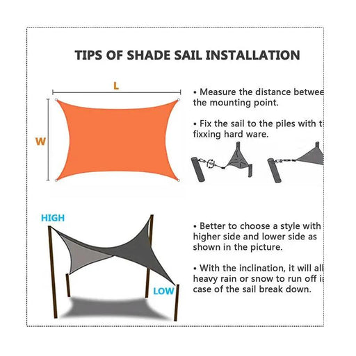 4 Colours 3*4m Sand Rectangle Sun Shade Sail UV Block for Outdoor Patio Garden by dealonline.co.nz