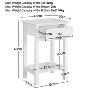 Bedside End Table Storage Cabinet Night Stand with Drawer by Yaheetech