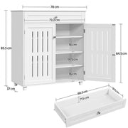 4 Tier Shoe Storage Cabinet 1 Drawer Closed Adjustable Shoes Rack by Yaheetech
