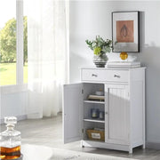 Free-Standing Bathroom Cabinet Storage Cabinet with 1 Drawer 2 Doors by Yaheetech
