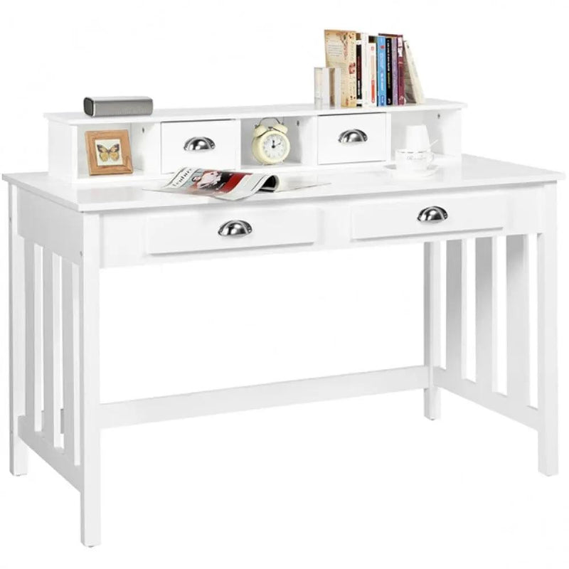 Writing Computer Desk Modern Work Station Laptop Table Removable Floating Organizer by Yaheetech