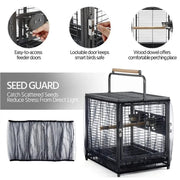 26" Wrought Iron Travel Bird Cage Carrier for Small to Medium Sized Birds by Yaheetech