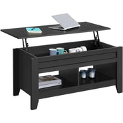 Shaker Design Lift Top Coffee Table w/Storage & 2 Open Shelves by Yaheetech