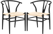 2pcs Modern Chair Y-Shaped Backrest Mid-Century Metal Dining Chair by Yaheetech