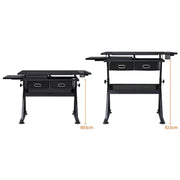 Drafting Table/Stool Set with Adjustable Table Angles & Heights All-in-One by Yaheetech