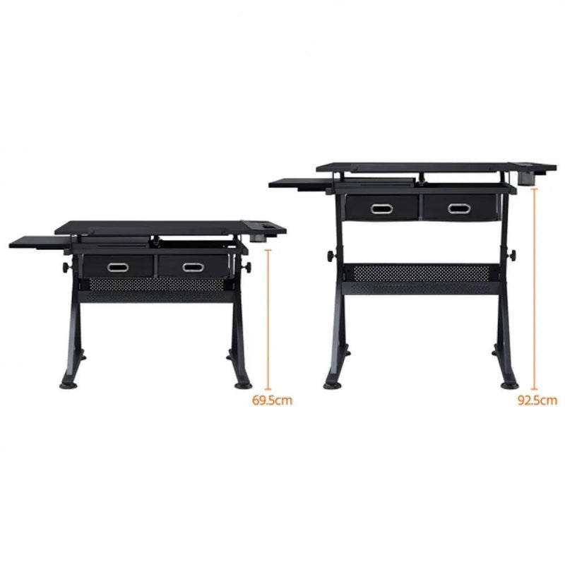 Drafting Table/Stool Set with Adjustable Table Angles & Heights All-in-One by Yaheetech
