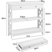 Wooden Console Table with 1 Drawer and 2 Open Shelves by Yaheetech