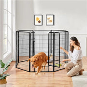 120cm Tall 8 Panels Dog Playpen Panels Foldable Metal Pet Fence by Yaheetech