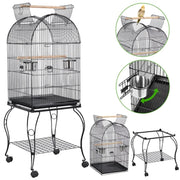 Open Top Metal Bird Cage Rolling Parrot Cage by Yaheetech