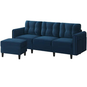 Velvet Upholstered Corner Sofa by Yaheetech