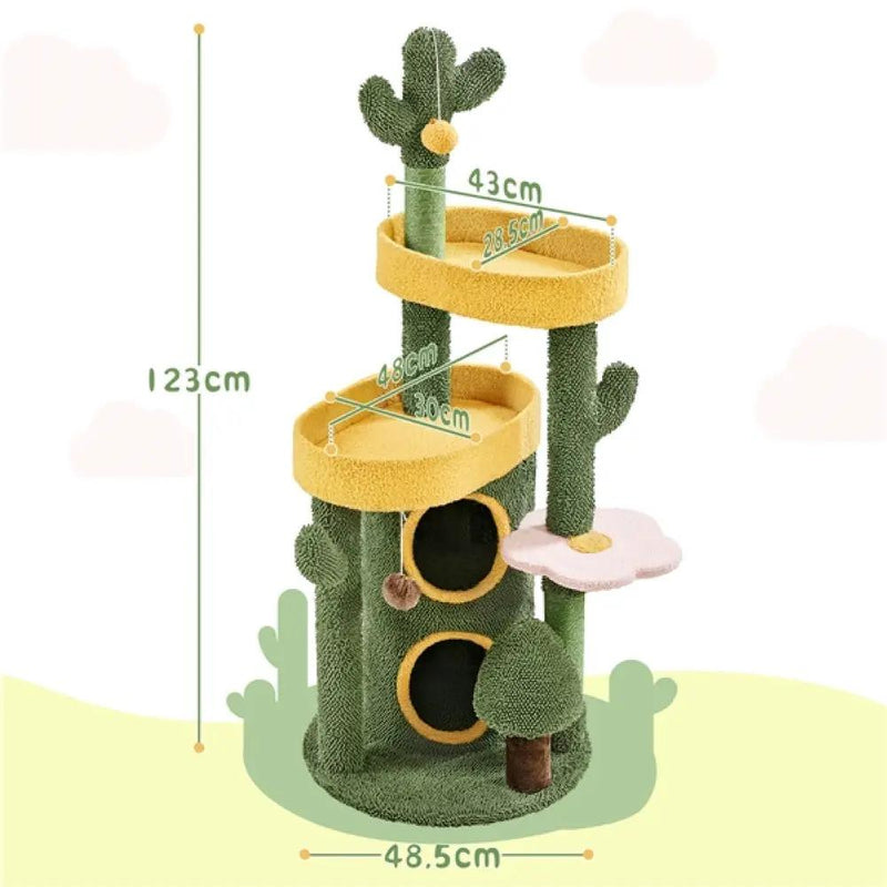 Oasis-Themed Cat Tree Cat Tower by Yaheetech