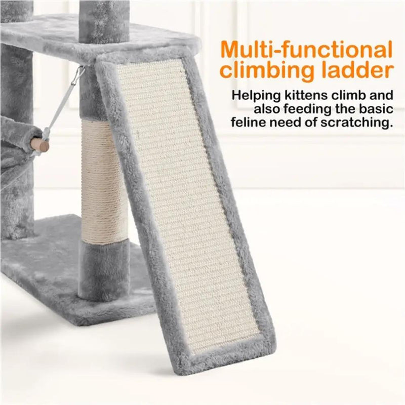 70″ Tall Multilevel Cat Tree Large Cat Tower with Condo & Perch & Basket by Yaheetech