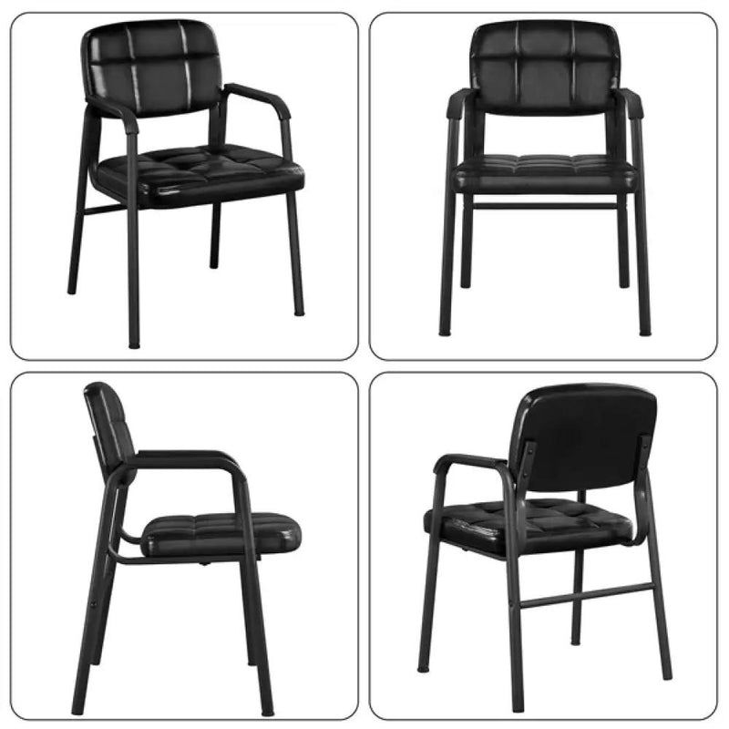 2pcs Office Reception Chairs Faux Leather Guest Chairs by Yaheetech