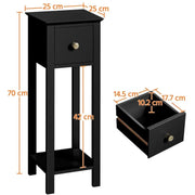 Slim Bedside Tables Set of 2 End Tables With Storage Drawers by Yaheetech