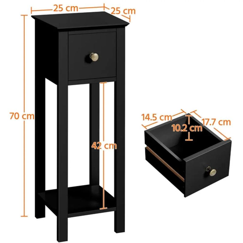 Slim Bedside Tables Set of 2 End Tables With Storage Drawers by Yaheetech