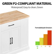 Rolling Kitchen Island Trolley Modern Storage Cabinet by Yaheetech