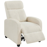 Upholstered Recliner Boucle Recliner Sofa Adjustable Modern Single Reclining Chair by Yaheetech